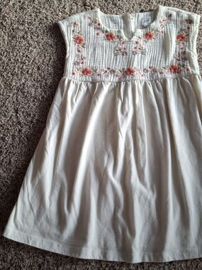 GAP Girls Cream Embroidered Floral Dress